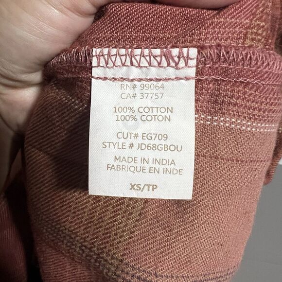 Element Eden Women L/S Button Plaid Flannel Mini Dress Tie Waist XS Fall Western - Picture 6 of 7